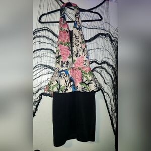 ✨️Floral Halter Dress with Black Skirt✨️